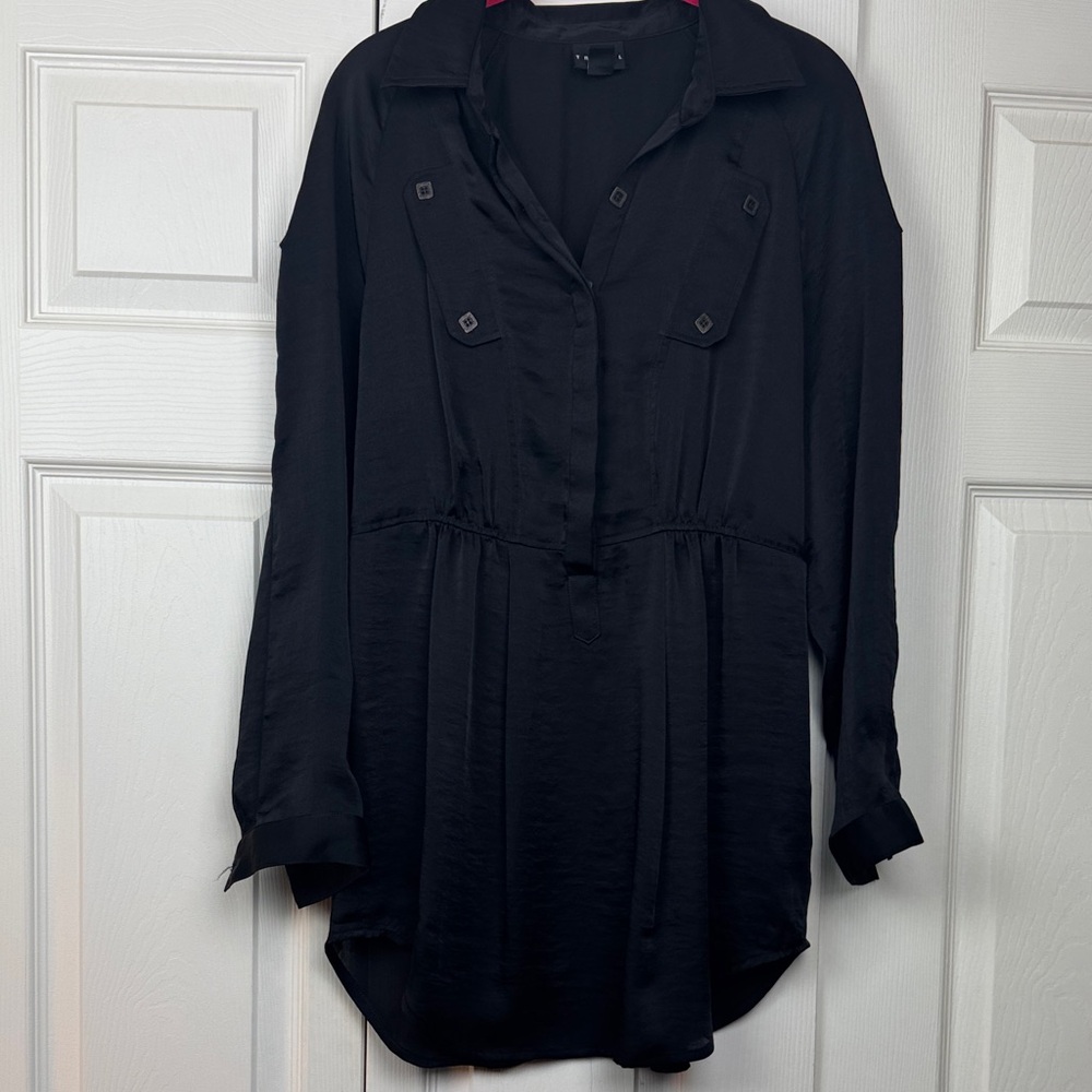 Tribal Brand Black Button-Down Blouse Size 8